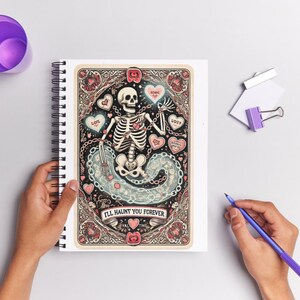 I'll Haunt You Forever - Gothic Skeleton Valentine Tarot Card PNG