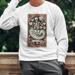 I'll Haunt You Forever - Gothic Skeleton Valentine Tarot Card PNG