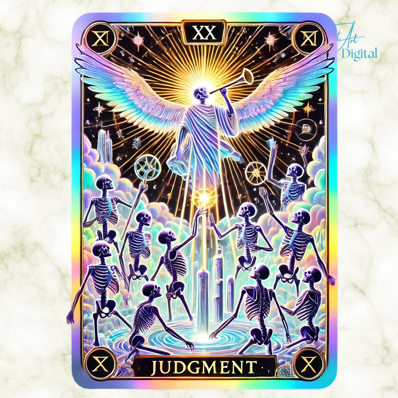 Judgment Card Custom Judgment Tarot Card Art: Angel and Skeletons PNG (digital Download) - Etsy