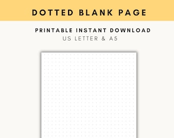 Printable Dot Grid Pages for Bullet Journal, Dot Grid Paper, Dotted Page Template, Blank Dotted Paper, Printable Planner Insert, A5 PDF