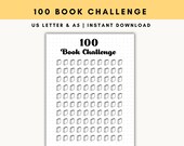 100 Book Challenge Reading Log, Bullet Journal Printable, Book Tracker, To Be Read Template, A5 Inserts, Bullet Journal Pages, PDF