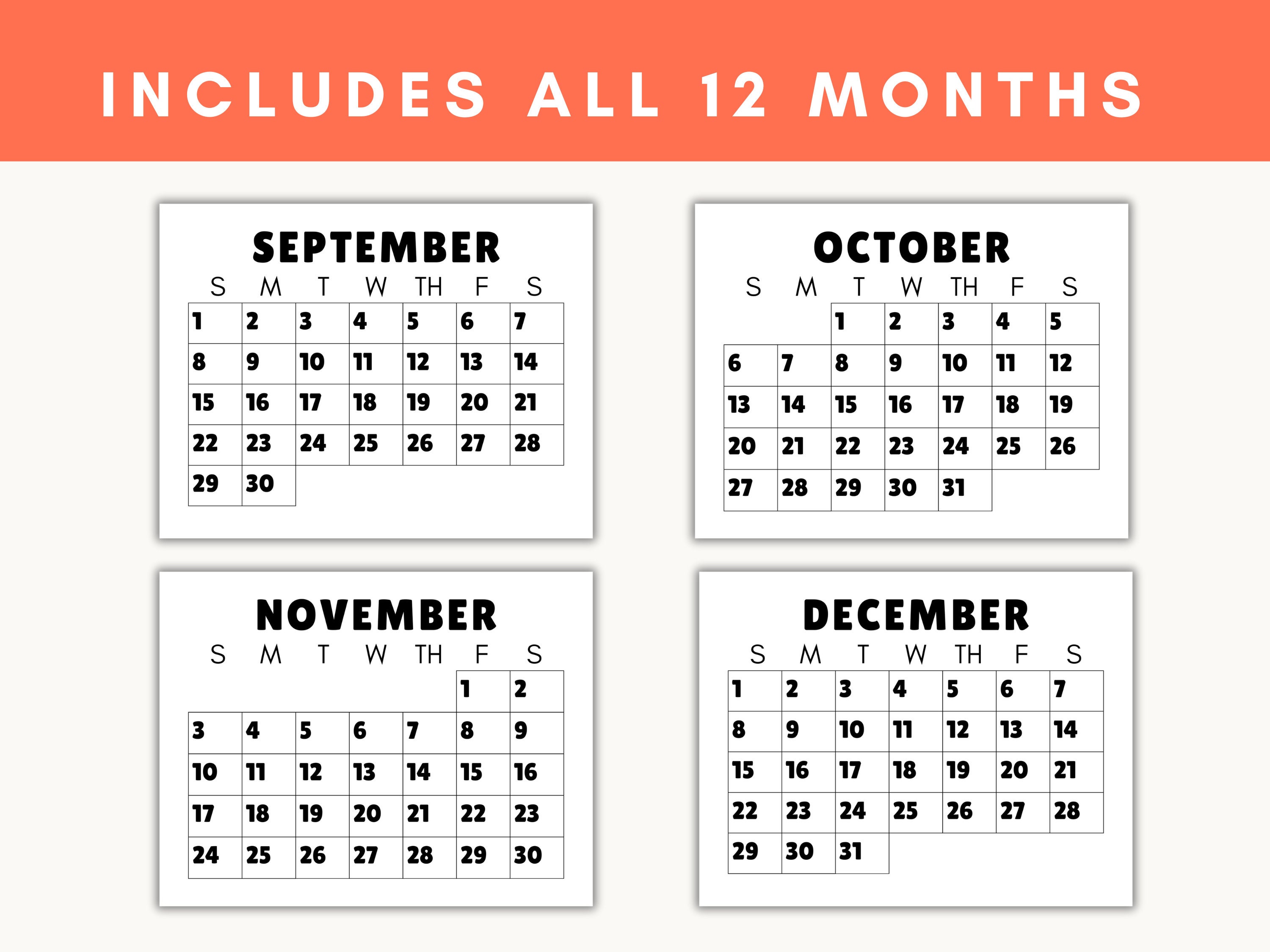 Large Print Monthly Calendar, 2024 Calendar, Senior Citizen