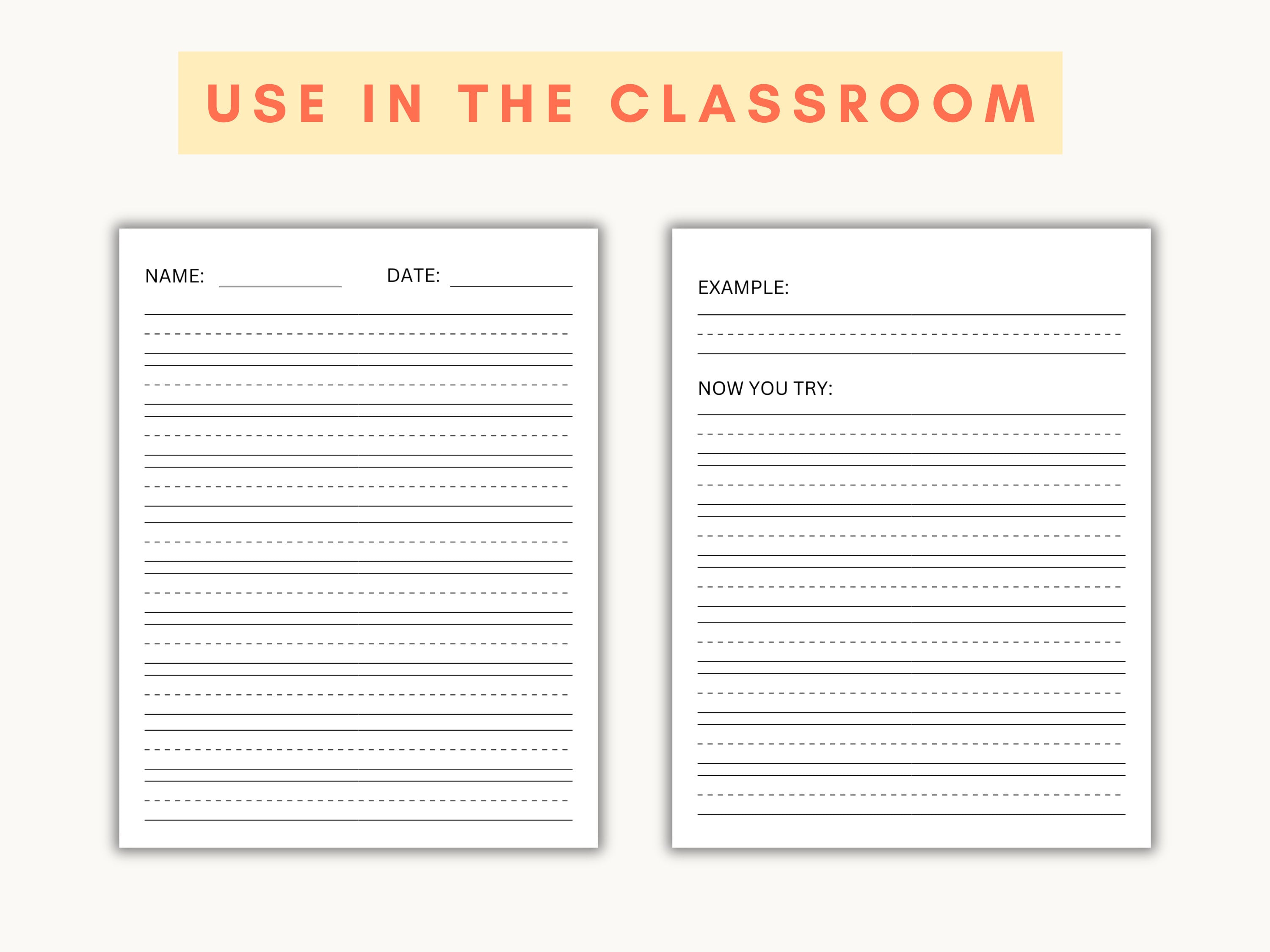 Handwriting Paper Printable, Calligraphy Practice Sheets, Writing ...