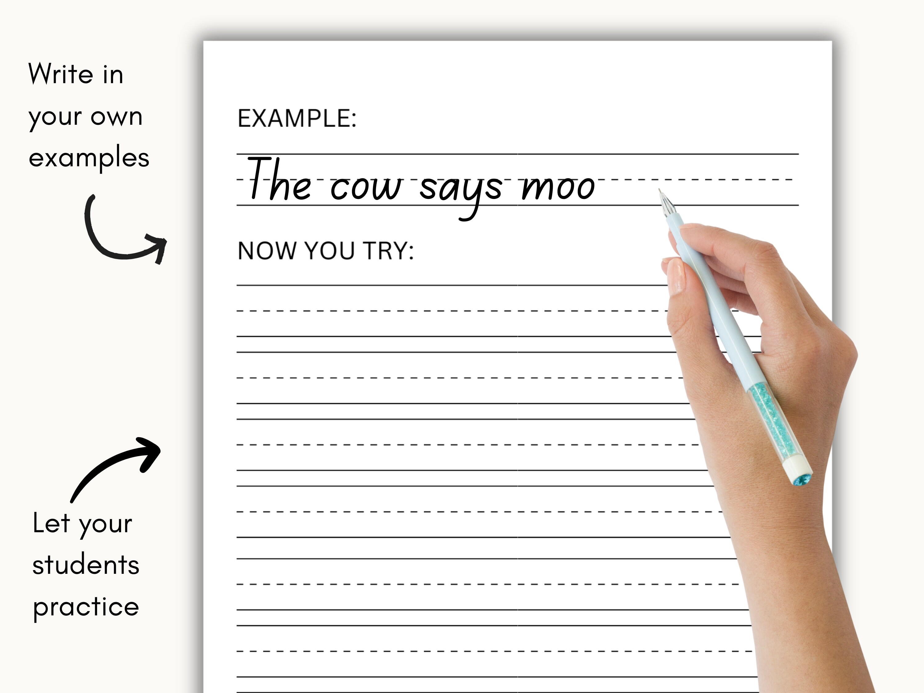 Handwriting Paper Printable, Calligraphy Practice Sheets, Writing ...