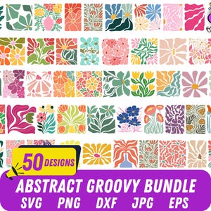 Abstract flower svg and png bundle, danish flower svg, retro flower svg, boho flower svg, floral png, boho floral png svg, groovy flower svg
