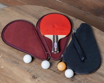 Leather ping pong paddle case, Ping pong paddle holder, Table tennis paddle case, Custom ping pong paddle case, Table tennis paddle cover