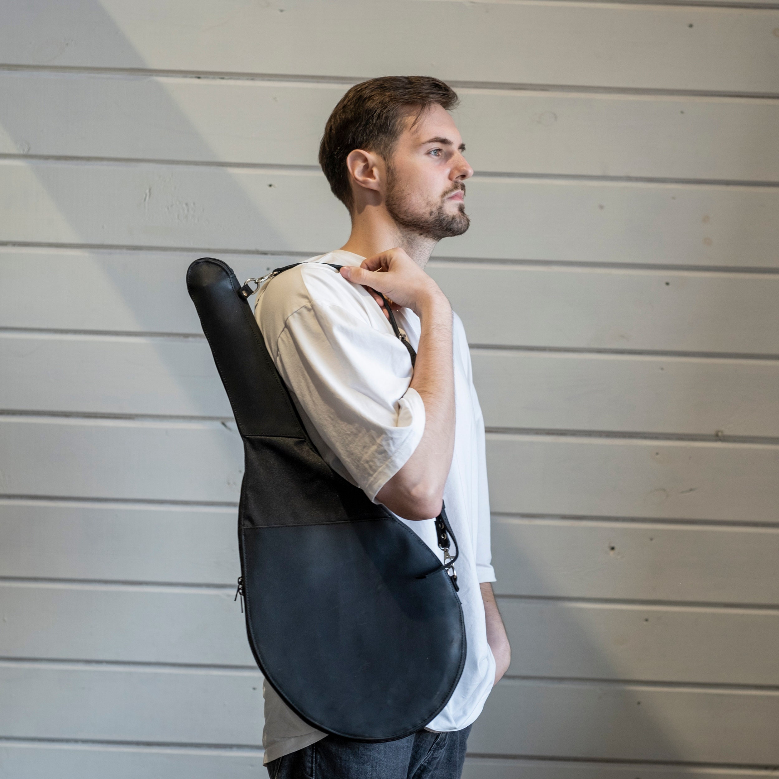 Personalized Leather Tennis Racket Bag, Custom Tennis Racket Cover