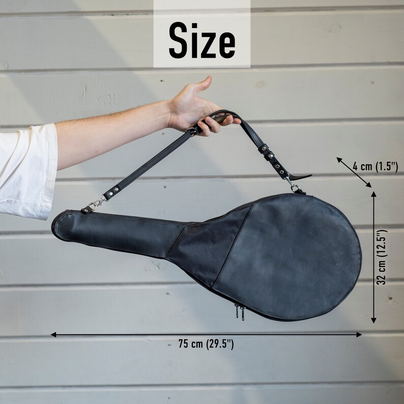 Personalized Leather Tennis Racket Bag, Custom Tennis Racket Cover