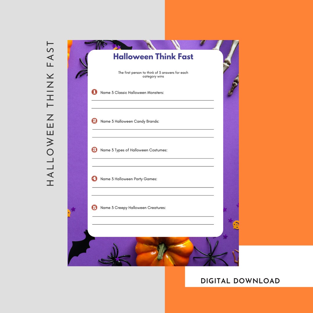 Think Fast Halloween Game Printable Halloween Game Etsy think-fast-halloween-game-printable-halloween-game-etsy
