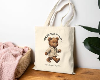 Pharmacist Bear Cotton Canvas Tote Bag – Medical Gift