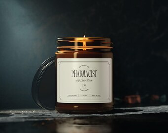 Cinnamon Vanilla Soy Candle | Pharmacist Gift, 9 oz