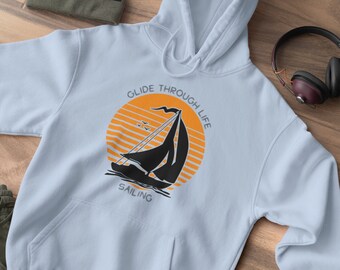 Nautical Adventure Hoodie: Sailing Hoodie For Summer Fun by Glide Through Life, Family Cruise Hoodie, Lake Life Hoodie, Coastal Fashion