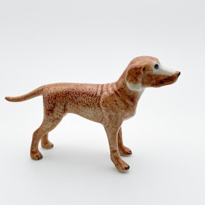 Handcrafted Ceramic Dog Figurine: Realistic Miniature Sculpture