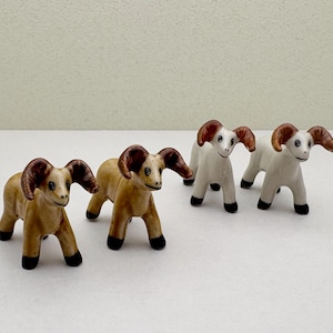 Handcrafted Ceramic Ram Figurine: Farmhouse Decor, Sheep Lover Gift