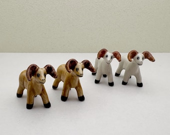 Handcrafted Ceramic Ram Figurine: Farmhouse Decor, Sheep Lover Gift
