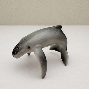 Handmade Ceramic Humpback Whale Figurine: Coastal Decor