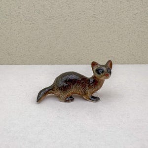Miniature Ferret Ceramic Figurine – Unique Handmade Decor Piece for Ferret Lovers, Animal Figurine Collectors, and Rustic Charm