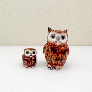 Mini Ceramic Owl Figurine Set – Rustic Handmade Owl Decor for Collectors, Animal Lovers, and Unique Nature-Inspired Gifts