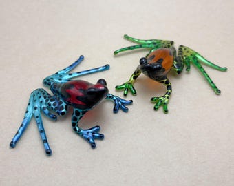 Hand Blown Glass Poison Dart Frog Figurine