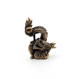 Wohlstand und Raffinesse: Chinesischer Drache Miniatur-Messing-Figur Perfekt für Feng Shui-Enthusiasten, einzigartige Wohnkultur-Suchenden