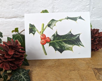 Holly Christmas card