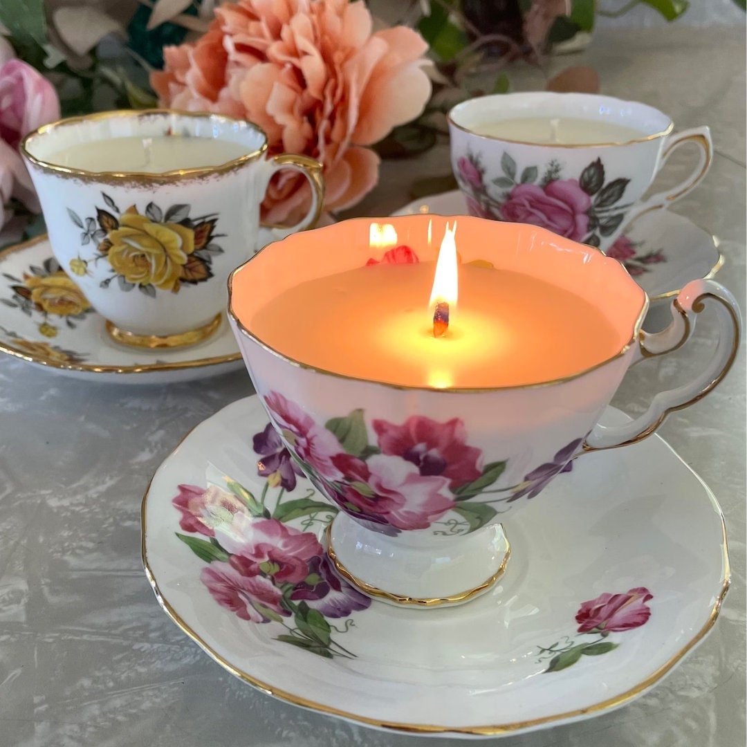 Mystery Vintage Teacup Candle Etsy