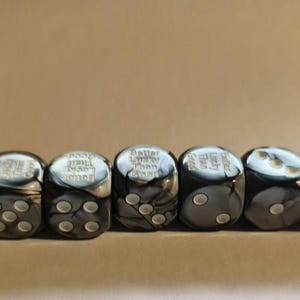 Better Lucky Than Good Silver Dice Set (7 x 16mm Chessex Dice) — Limited to 7 Sets — All Proceeds Donated to Send a Club Member to Conquest