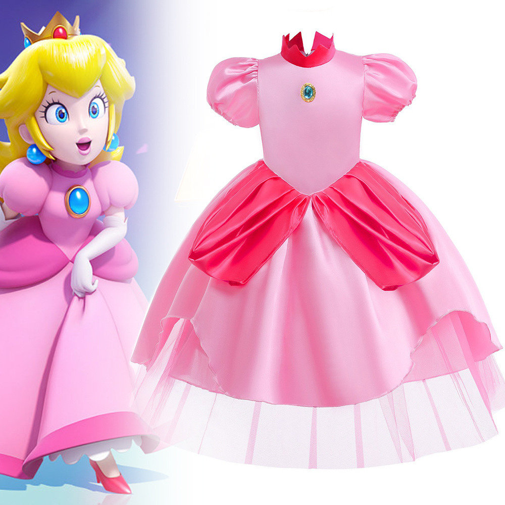 Princess Peach Dress Costume Set Birthday Party Dress for - Etsy