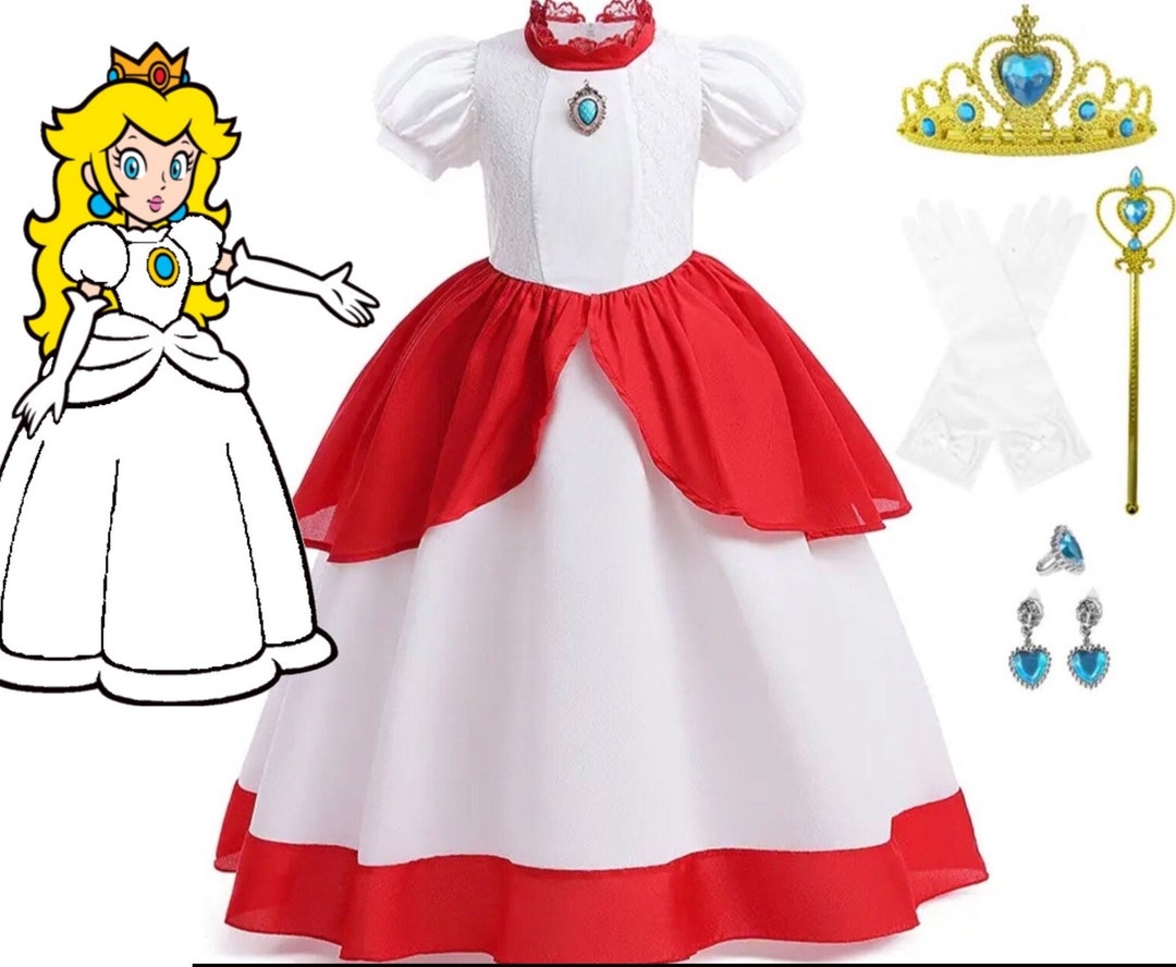 Princess Peach Dress Costume Set Birthday Party Dress for Etsy