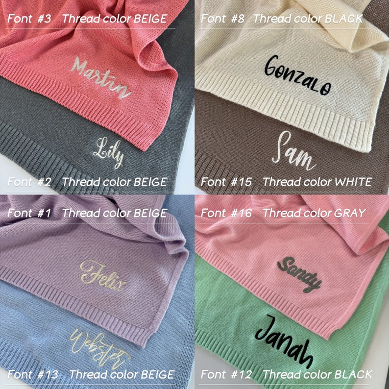 Baby Name Blanket, Personalized Embroidered Name, Newborn Baby Gift