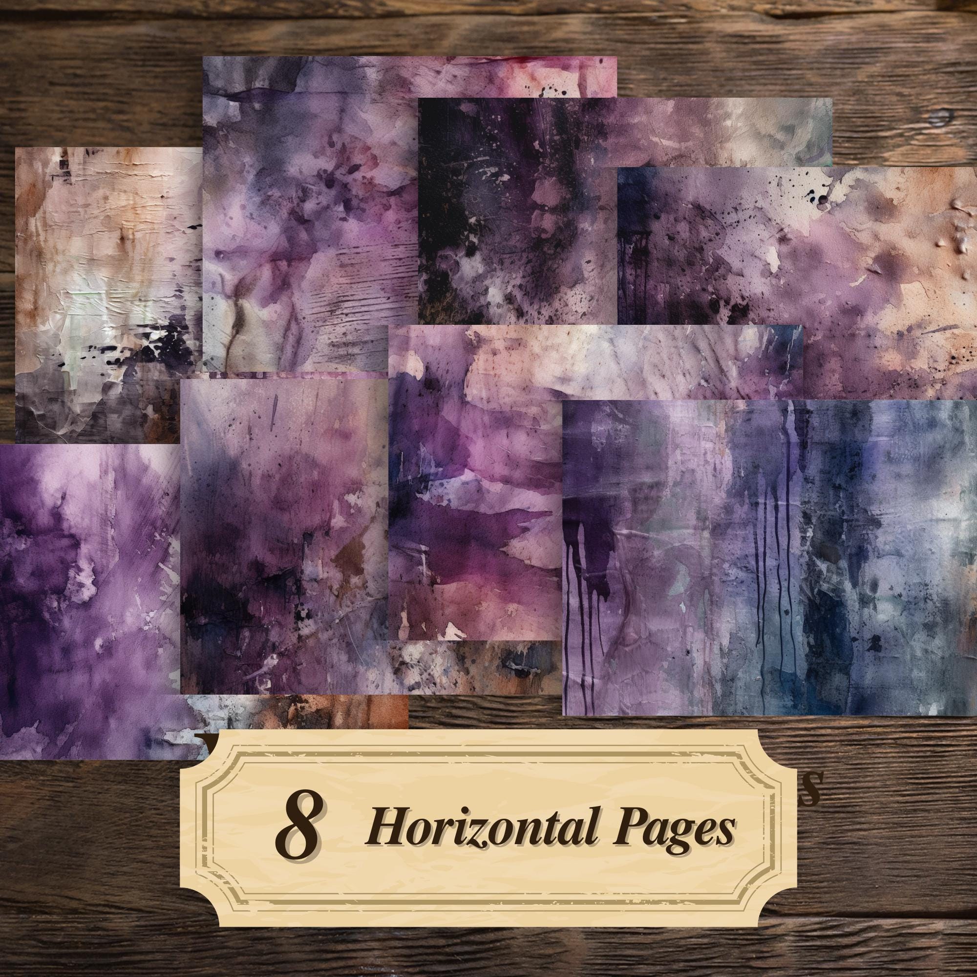 Vintage Junk Journal Pages Printable : Purple Grunge Distressed Texture ...