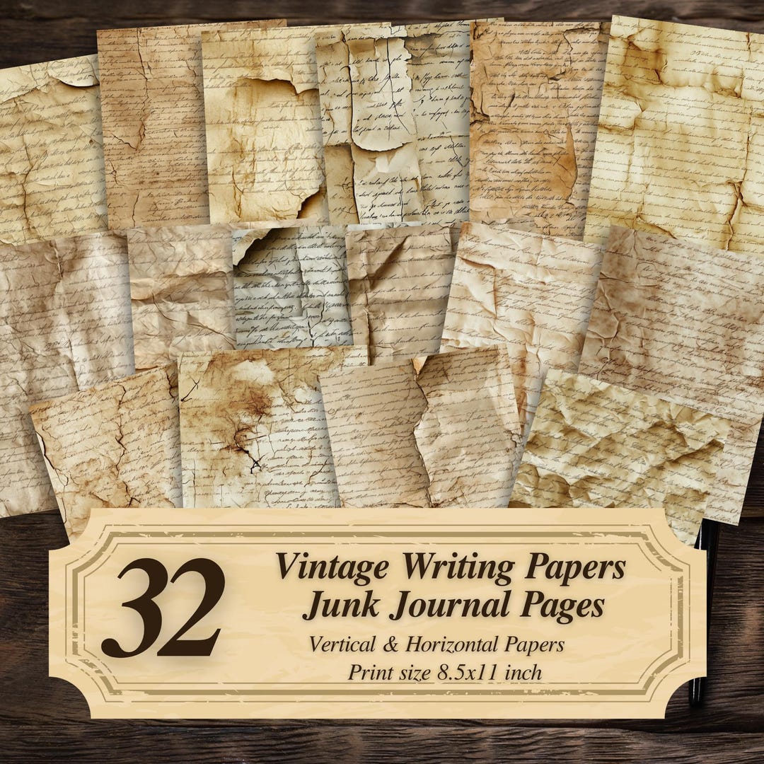 Vintage Junk Journal Pages Printable : Writing Paper Antique Stationery ...