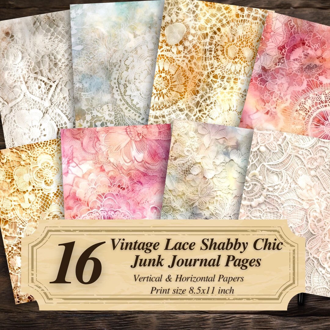 Vintage Lace Junk Journal Pages Printable : Shabby Chic PDF (digital ...