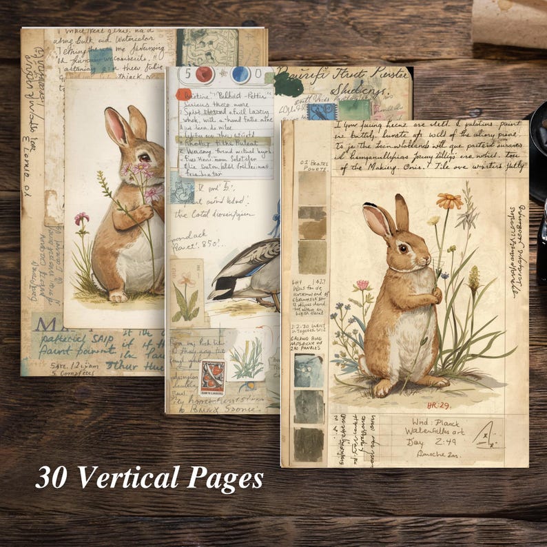 Beatrix Potter Watercolor Swatch Book Junk Journal Pages : Vintage ...