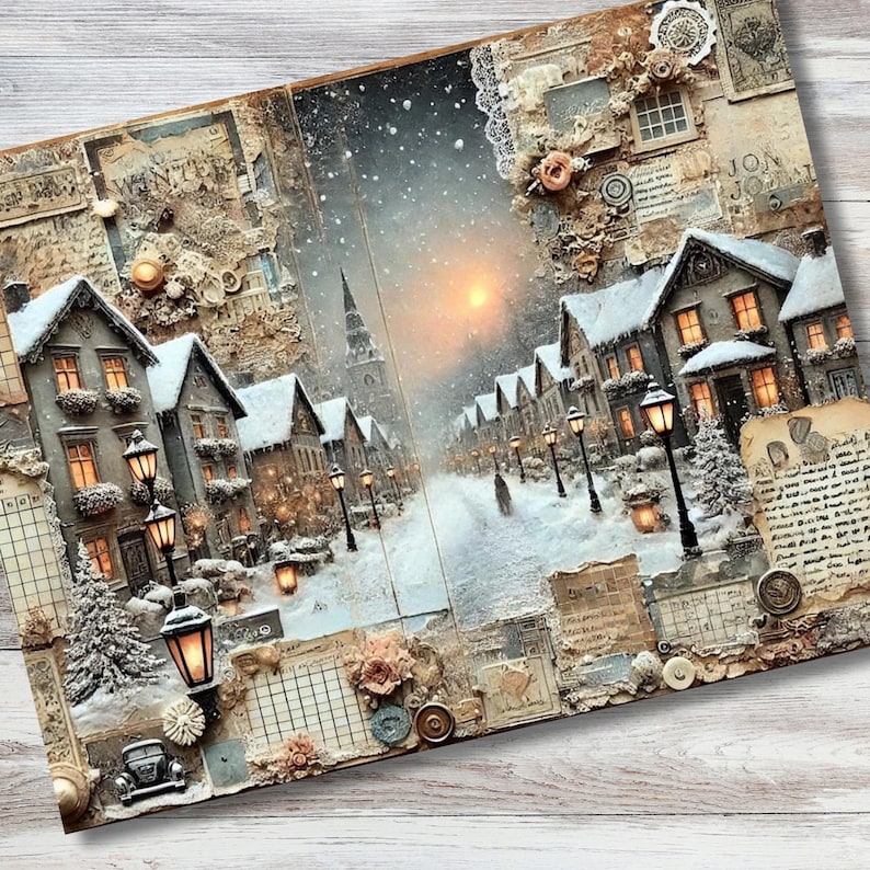 Cozy Winter Junk Journal Kit Printable : Scrapbooking Winter Digital ...
