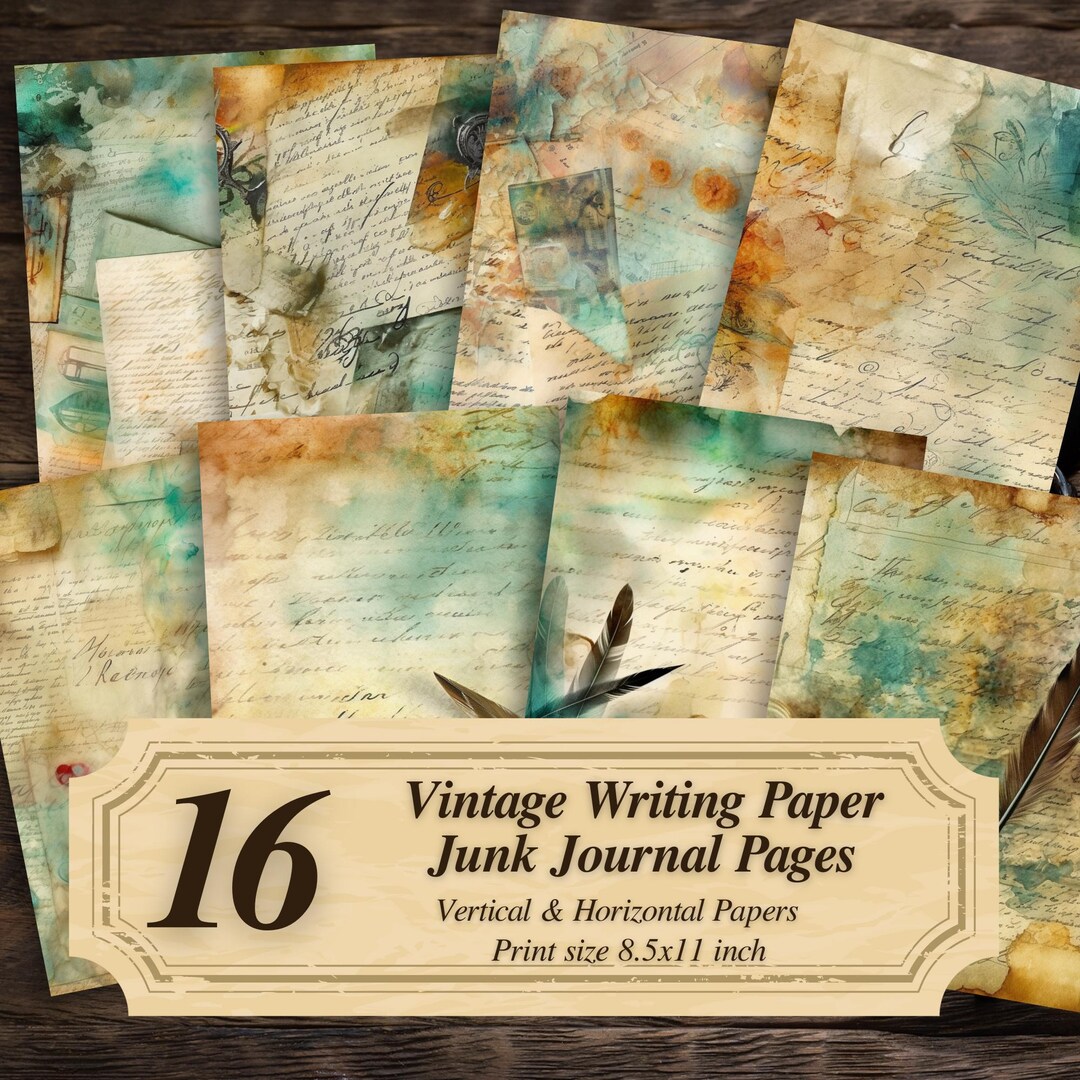 Vintage Junk Journal Pages Printable : Antique Writing Paper PDF ...