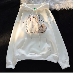 Cute Singing Fluffy Cat Hoodie