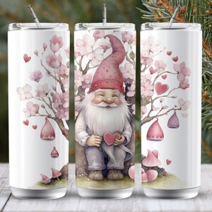 Watercolor Gnome Tumbler Wrap: 20 oz Skinny Tumbler Sublimation Design (Digital Download)