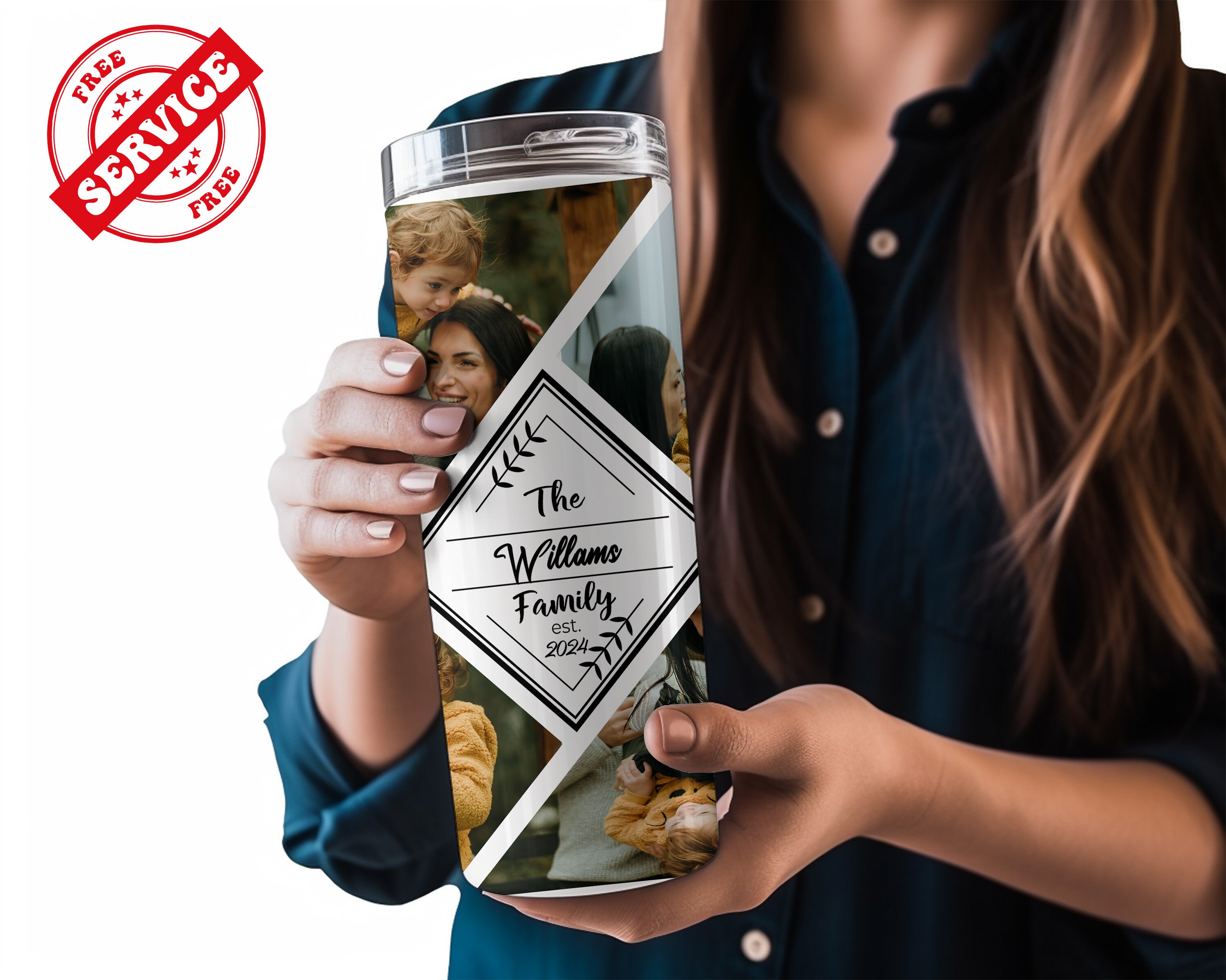 Personalized Family Photo Tumbler Template: 20oz Skinny Tumbler ...