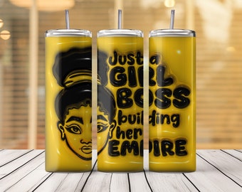 Black Girl Boss Tumbler Wrap: 20oz Skinny Sublimation Design (Digital Download)