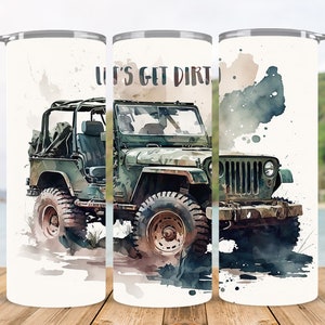 Duck Duck Jeep Mud Double walled stainless skinny tumbler