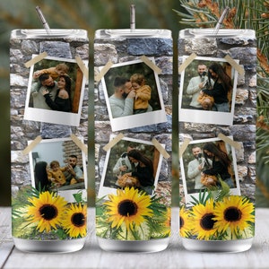 Modello di bicchiere personalizzato con foto di famiglia: bicchiere sottile da 20 once (download digitale)