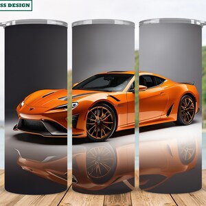 Racing Car Tumbler Wrap: 3D Sport Car Sublimation Design (Digital Download)
