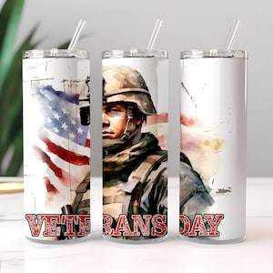 Veterans Day Tumbler Sublimation Design: USA Army Wrap (Digital Download)