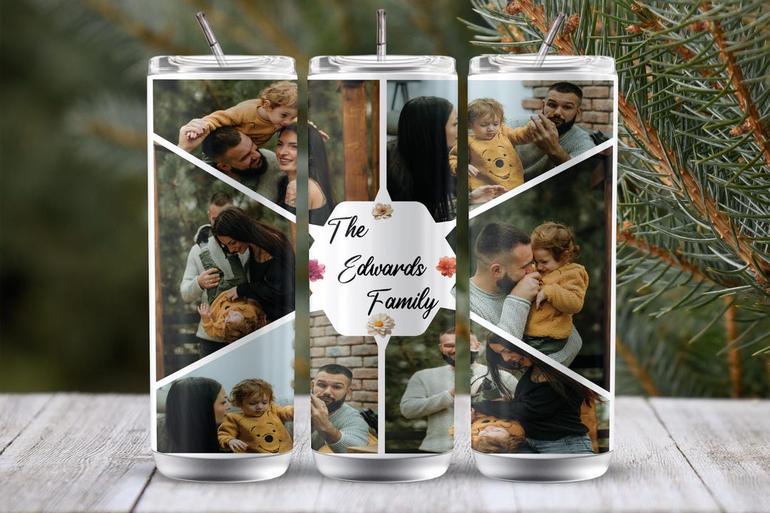 Personalized Family Photo Tumbler Template: 20oz Skinny Design (digital ...