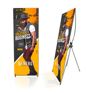 24&quot;x63&quot;, 32&quot;x71&quot; Custom Print Full Color Adjustable X-Stand Vinyl banner Print Included
