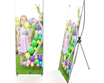 24"x63", 32"x71" Custom Print Full Color Adjustable X-Stand Vinyl banner Print Included