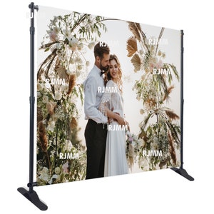 8x8ft, 8x10ft, Premium Custom Step and Repeat Backdrop, Vinyl print,  Stand is Included