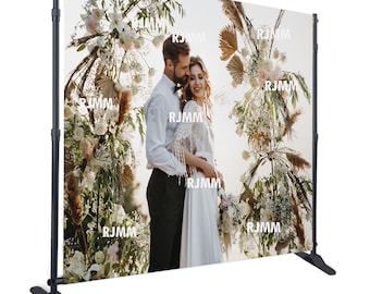 8x8ft, 8x10ft, Premium Custom Step and Repeat Backdrop, Vinyl print,  Stand is Included