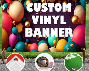 Full Color Custom 13.oz Vinyl Banner, Hanging Banner, Display Banner, Birthday, Party, Wedding, Event, Tradeshow, Commercial